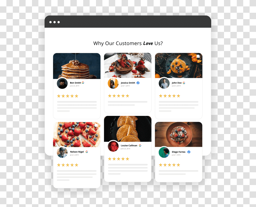 Embed Facebook And Google Reviews Embedreviews Food Group, Text, Page, Bread, Computer Transparent Png
