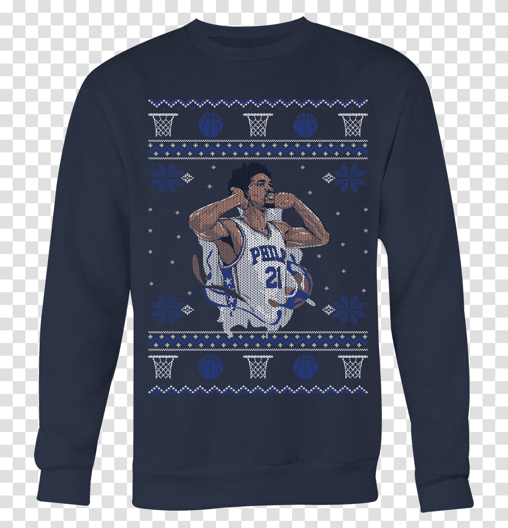 Embiid Ugly Christmas Sweater Joel, Sleeve, Clothing, Apparel, Long Sleeve Transparent Png