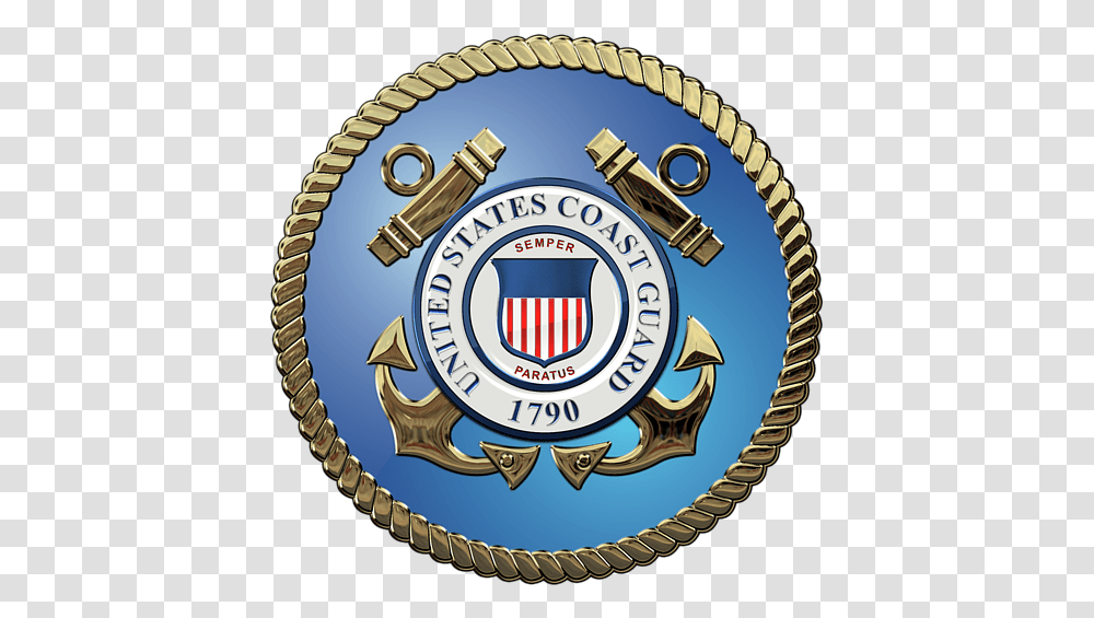 Emblem Us Coast Guard Logo, Trademark, Badge, Vegetation Transparent Png