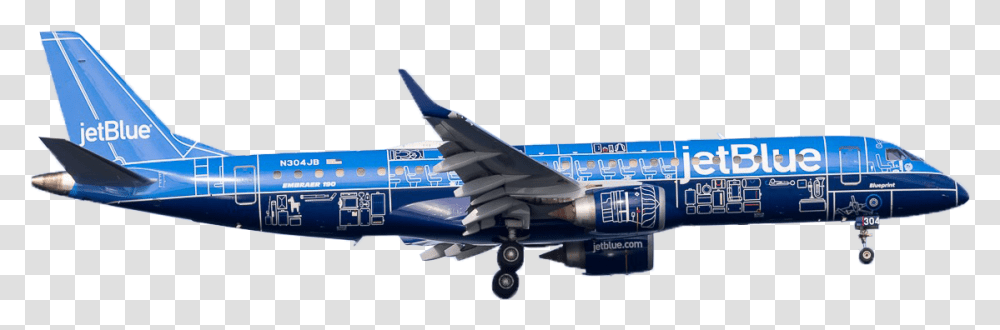 Embraer 195 Blueprint Jetblue, Airplane, Aircraft, Vehicle, Transportation Transparent Png