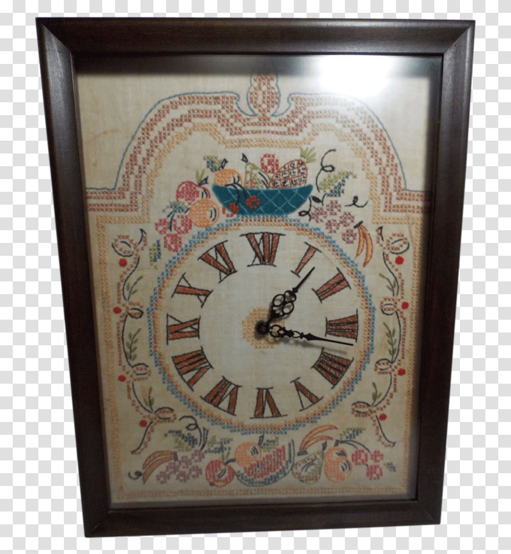 Embroidered Clock Face, Analog Clock, Rug, Wall Clock, Alarm Clock Transparent Png