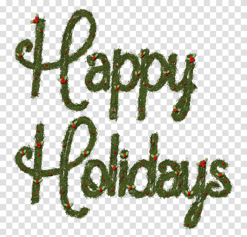 Embroidered Happy Holidays, Alphabet, Number Transparent Png