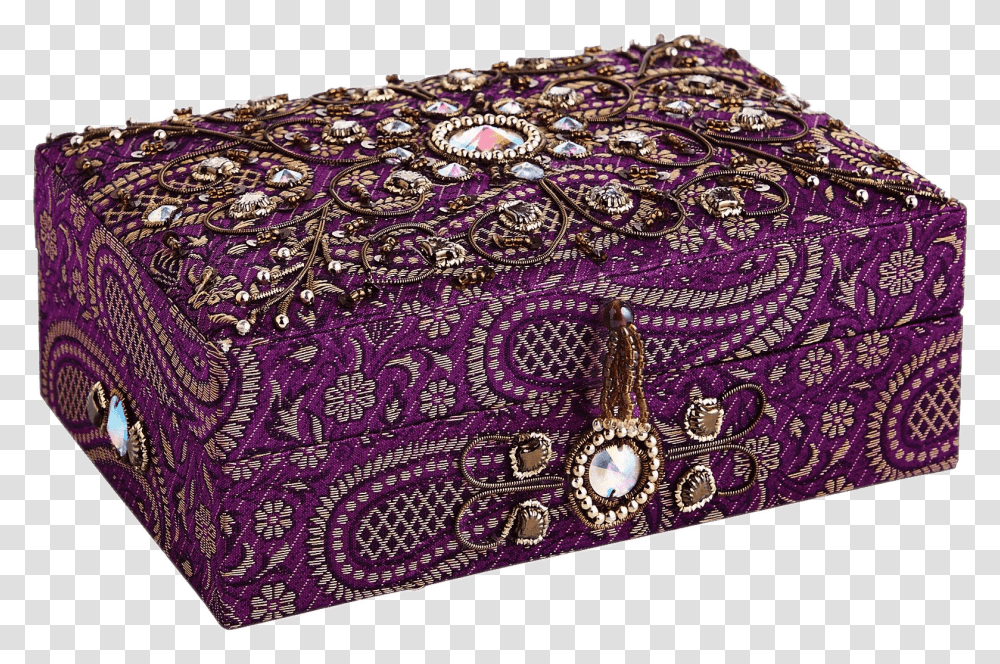 Embroidered Jewelry Box Jewellery Box, Treasure, Rug, Furniture Transparent Png