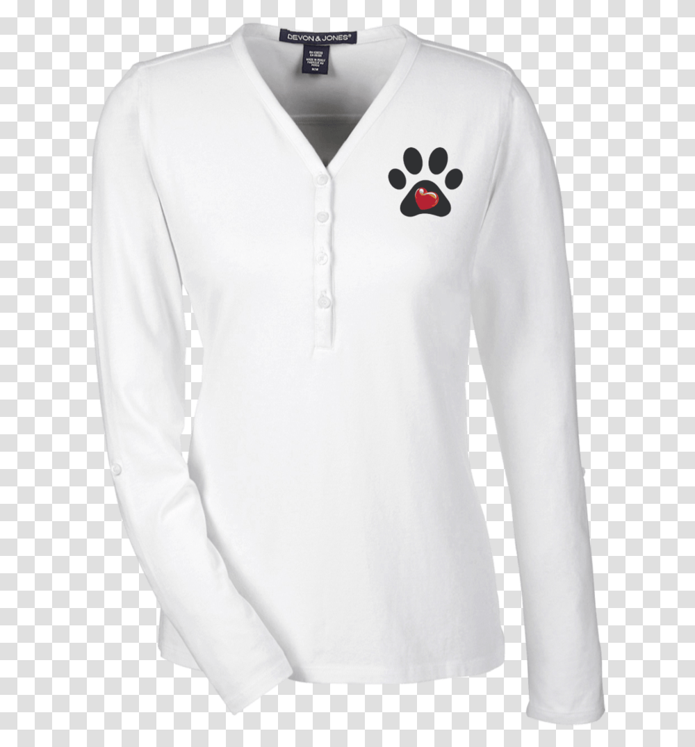 Embroidered My Heart Paw Print Ladies Pictogram Hondenpoot, Sleeve, Apparel, Long Sleeve Transparent Png
