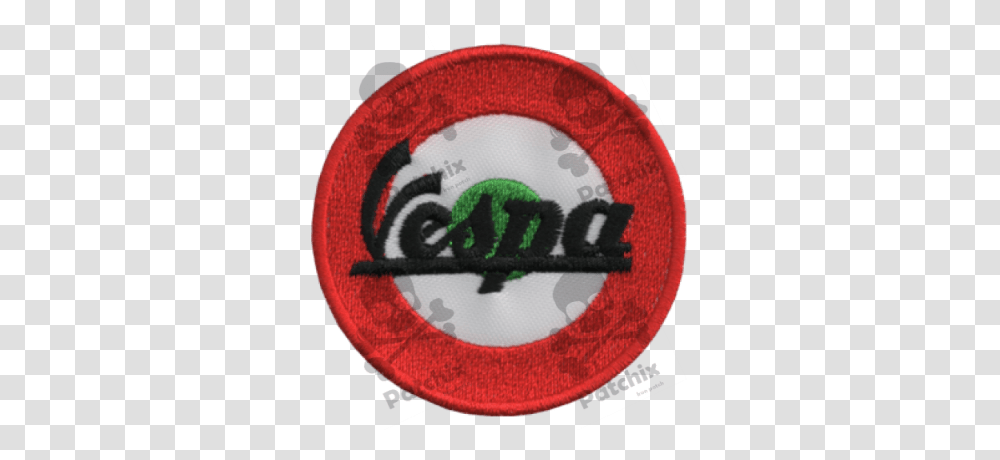Embroidered Patch Vespa Logo Embroidery, Symbol, Badge, Rug, Text Transparent Png