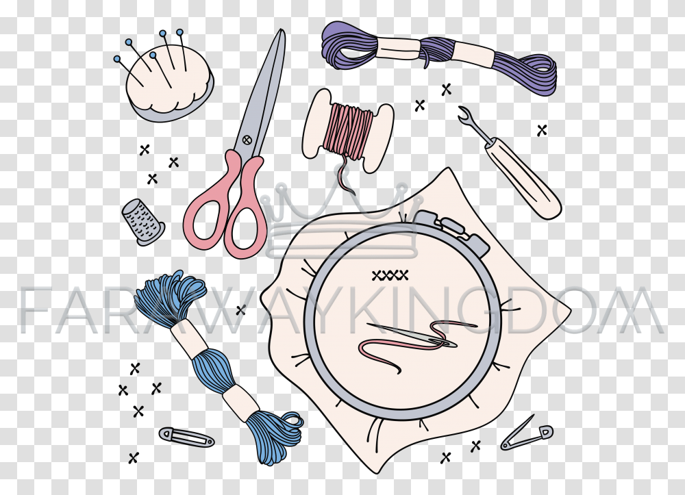 Embroidery Vector, Weapon, Weaponry, Blade, Scissors Transparent Png