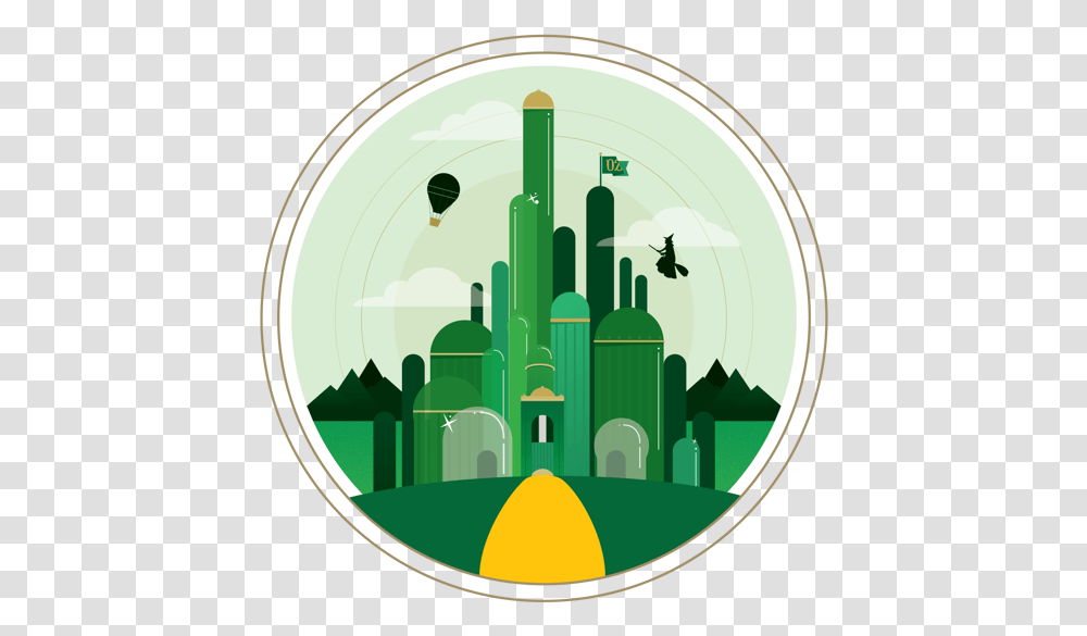 Emerald City Wizard Of Oz Vector Art, Clock Tower, Building Transparent Png