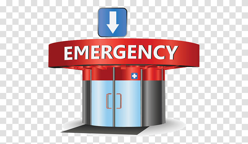 Emergency Building Vector Art Illustration Clip Art Emergency Room, Gas Pump, Machine, Plot Transparent Png