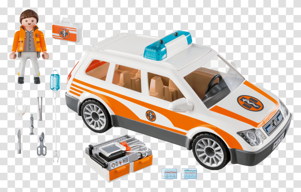 Emergency Car With Siren 70050 Playmobil Usa Playmobil 70050, Vehicle, Transportation, Automobile, Van Transparent Png