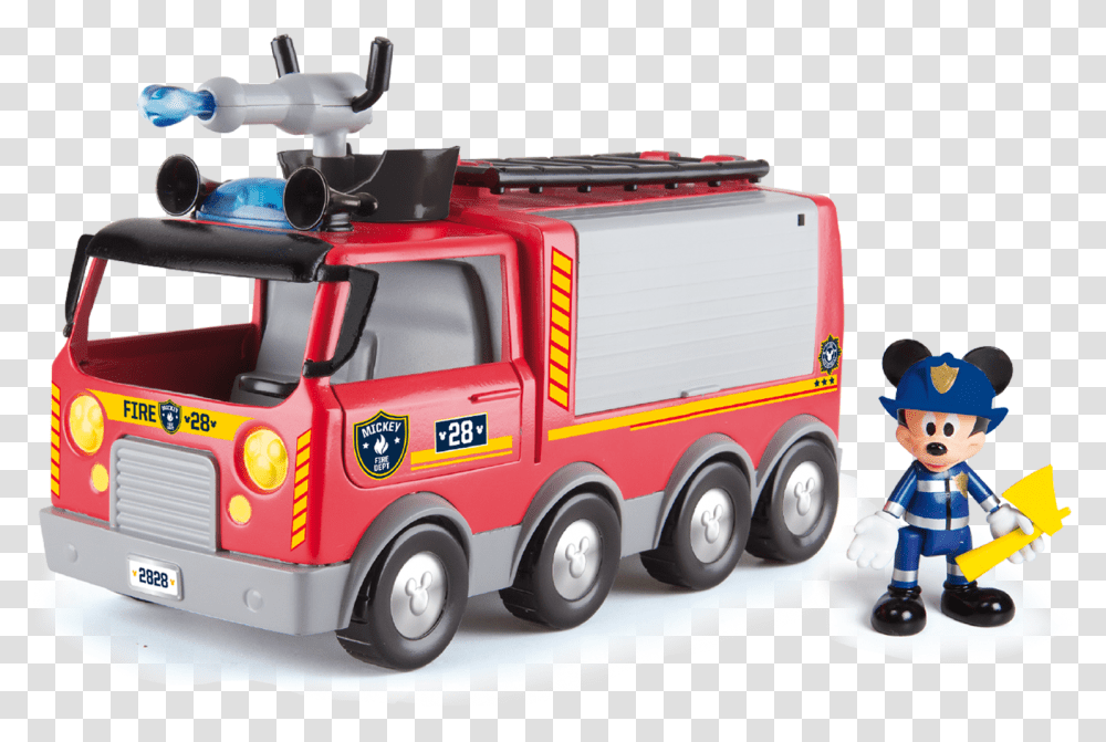 Emergency Fire Truck Camion De Bomberos Mickey, Vehicle, Transportation, Wheel, Machine Transparent Png