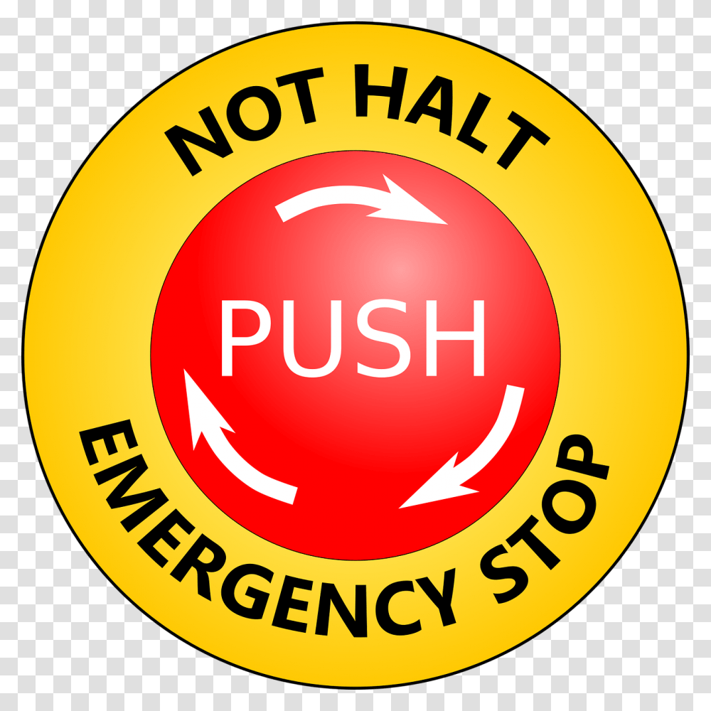 Emergency Stop Pushbutton Button Arret D Urgence, Logo, Trademark Transparent Png