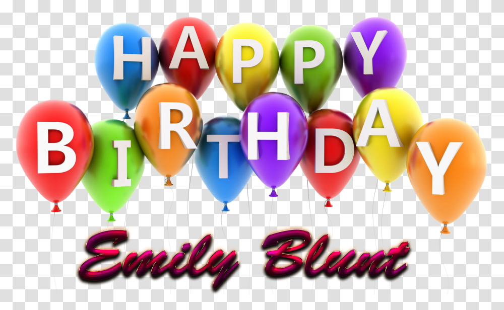 Emily Blunt Happy Birthday Balloons Name Balloon, Crowd, Food Transparent Png