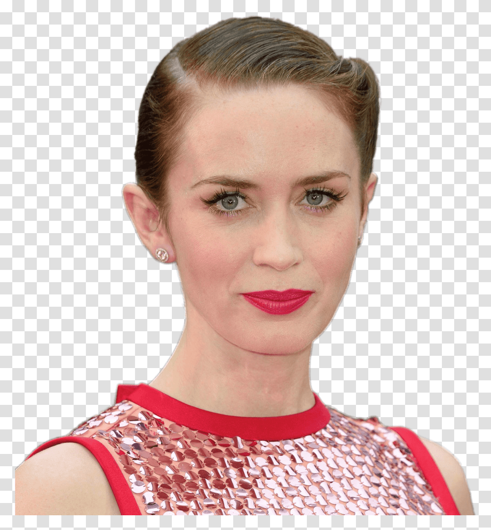 Emily Blunt Red Top Clip Arts Girl, Face, Person, Hair Transparent Png