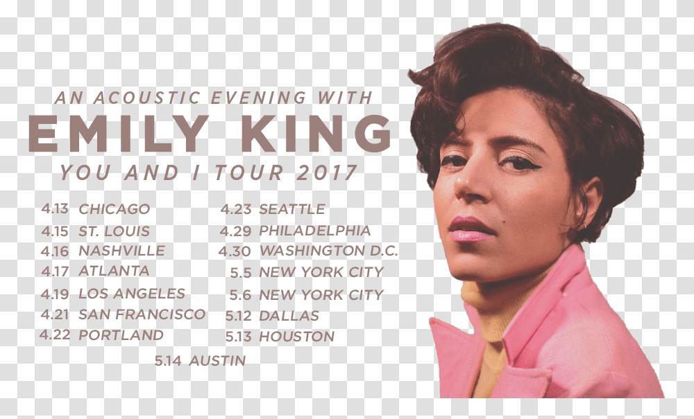 Emily King Spring Tour Girl, Face, Person, Head, Female Transparent Png
