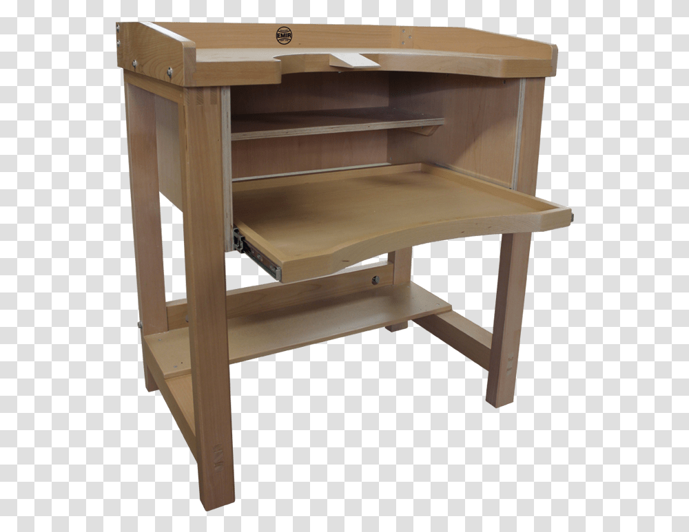 Emir Single Jewellers Bench With Collection Tray Jewellers Workbench Uk, Furniture, Table, Desk, Plywood Transparent Png
