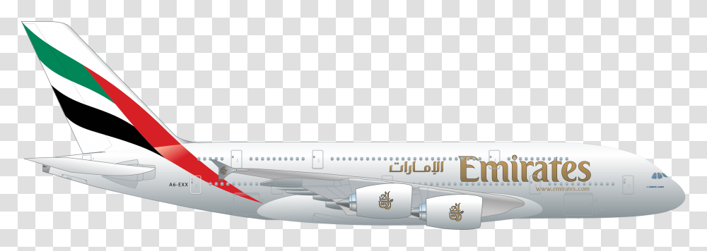 Emirates A380, Airliner, Airplane, Aircraft, Vehicle Transparent Png