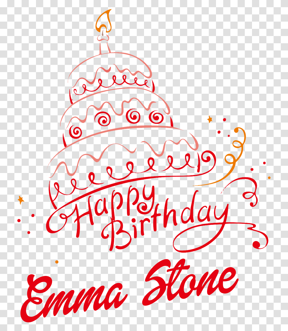 Emma Stone Happy Birthday Vector Cake Name Happy Birthday Zorawar Cake, Diwali, Handwriting Transparent Png