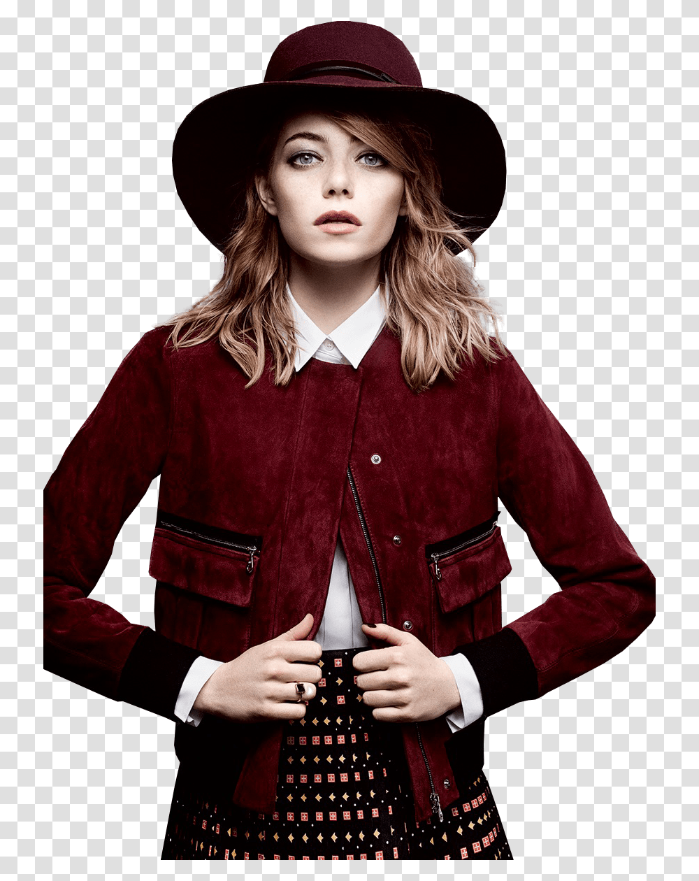 Emma Stone With Hat Emma Stone, Dress, Person, Female Transparent Png