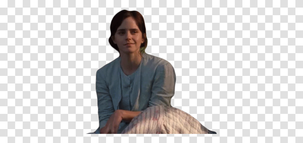 Emma Watson Meg March Gif Emmawatson Megmarch Thinking Discover & Share Gifs Sitting, Person, Clothing, Apparel, Chair Transparent Png