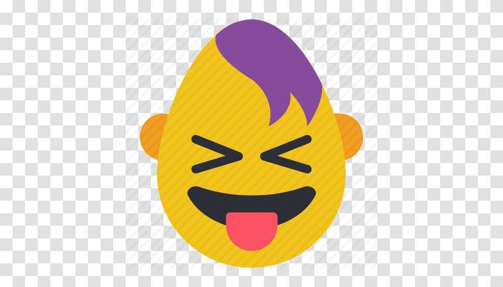 Emo Emojis First Goth Hair Tongue Icon, Food, Egg Transparent Png