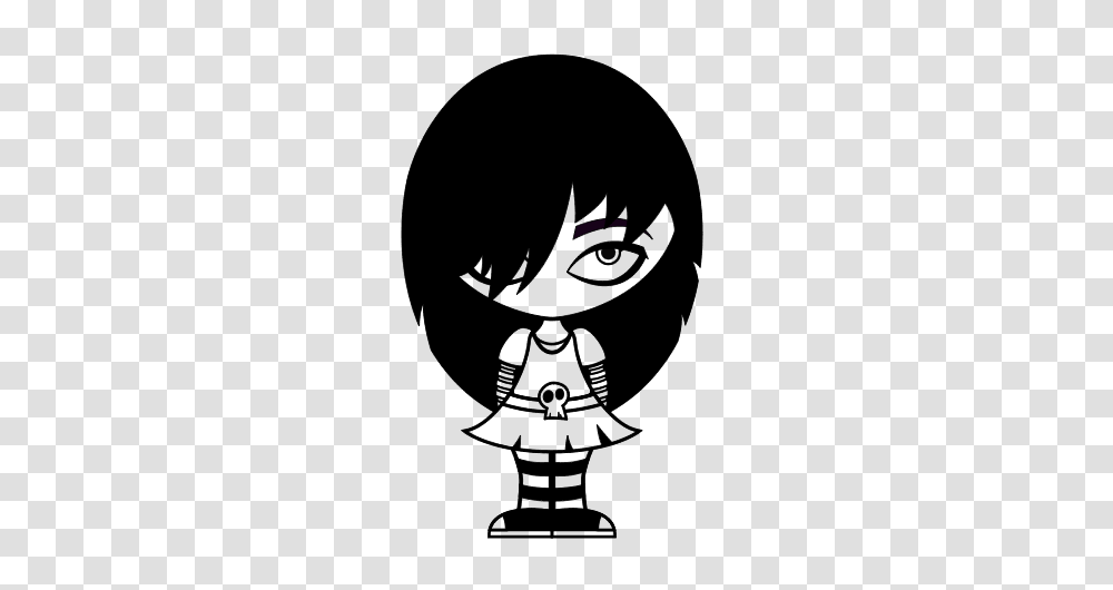 Emo, Stencil, Silhouette, Face, Hair Transparent Png