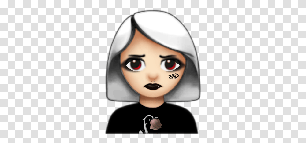 Emoji Aesthetic Grunge Edgy Trippy Rot Gothic Grunge Aesthetic Goth Girl, Apparel, Person, Human Transparent Png