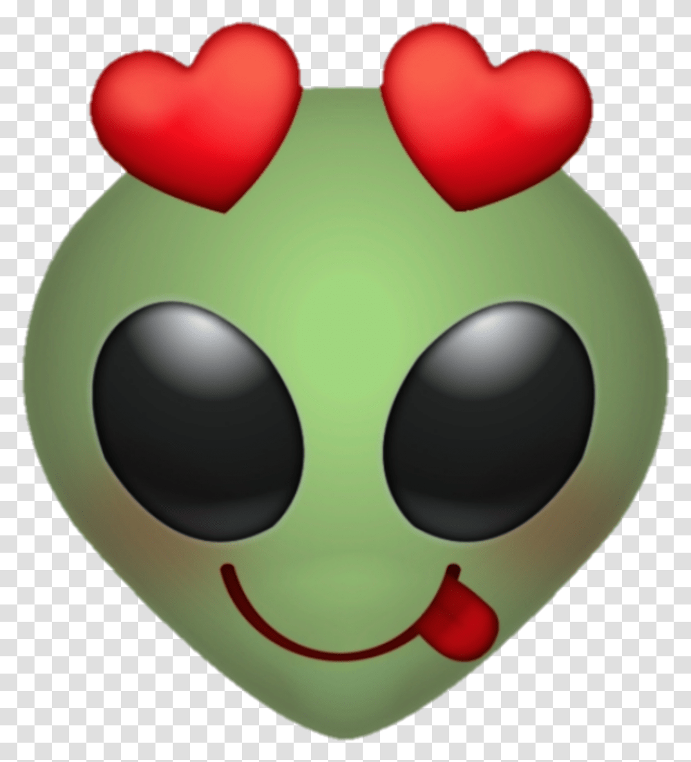 Emoji Alien Love Green Eyes Illustration, Plant, Sphere, Pac Man Transparent Png