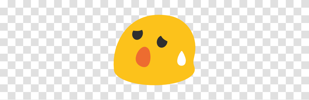 Emoji Android Face With Open Mouth And Cold Sweat, Pac Man, Pillow, Cushion, Plant Transparent Png