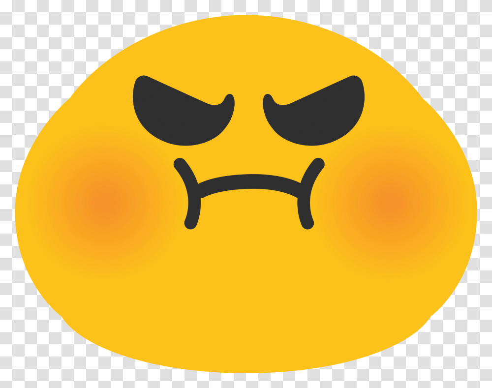Emoji Angry Face Android Emoticon Sms Emoji Download Pouting Emoji, Plant, Food, Produce, Label Transparent Png
