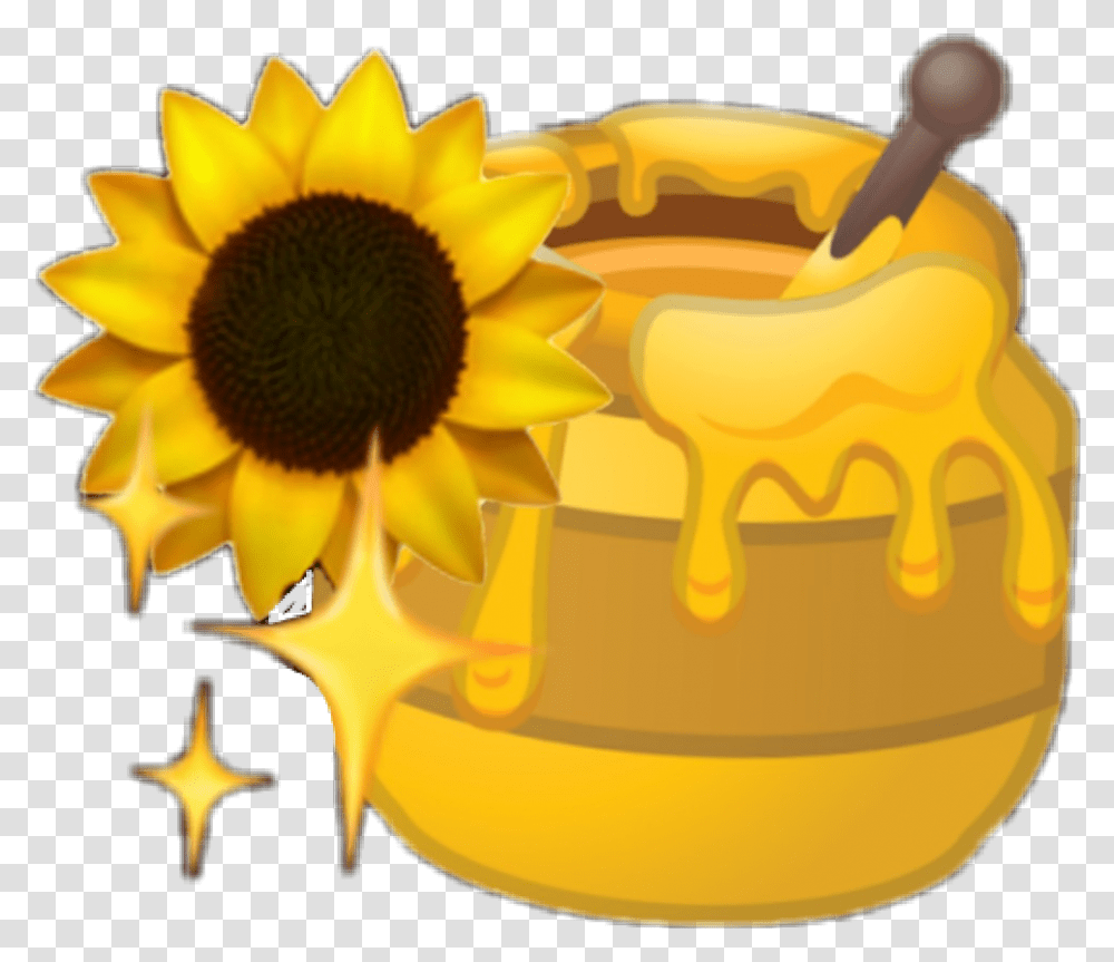 Emoji Apple Jaune Yellow Pastel, Sunflower, Plant, Blossom, Birthday Cake Transparent Png