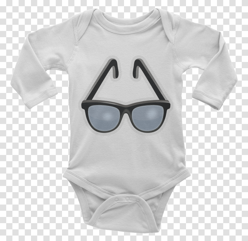 Emoji Baby Long Sleeve One Piece Glasses Emoji, T-Shirt, Underwear, Lingerie Transparent Png