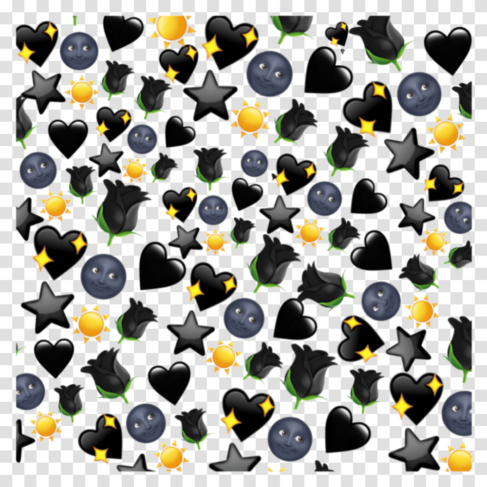 Emoji Black Emojis Emojibackground Blackemoji Emoji Background Picsart Black, Floral Design, Pattern, Rug Transparent Png