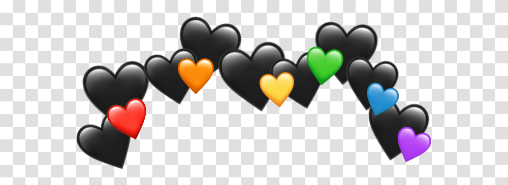 Emoji Black Rainbow Hearts Crown Rainbow Heart Black Emoji Transparent Png