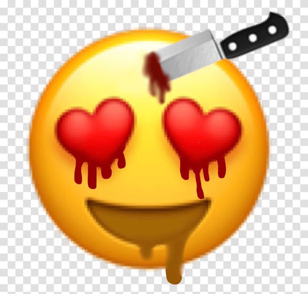 Emoji Blood Love Heart Crazy Yandere Die Kill Love Sticker Emoji, Birthday Cake, Food, Plant, Produce Transparent Png