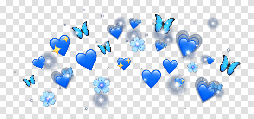 Emoji Blue Crown Heartemoji Heart, Balloon, Light, Bubble Transparent Png