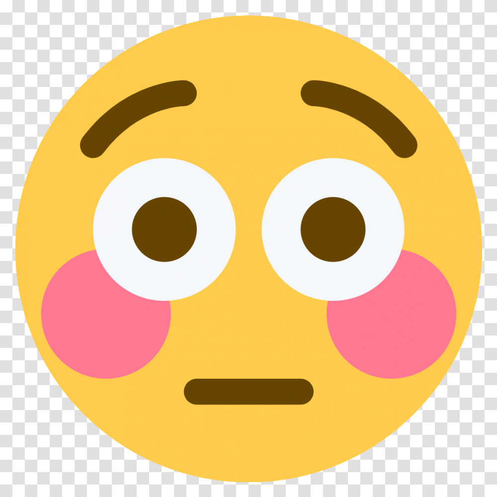 Emoji Blushing Flushing Face Sticker Flushed Emoji Twitter, Sphere, Egg, Food, Tennis Ball Transparent Png