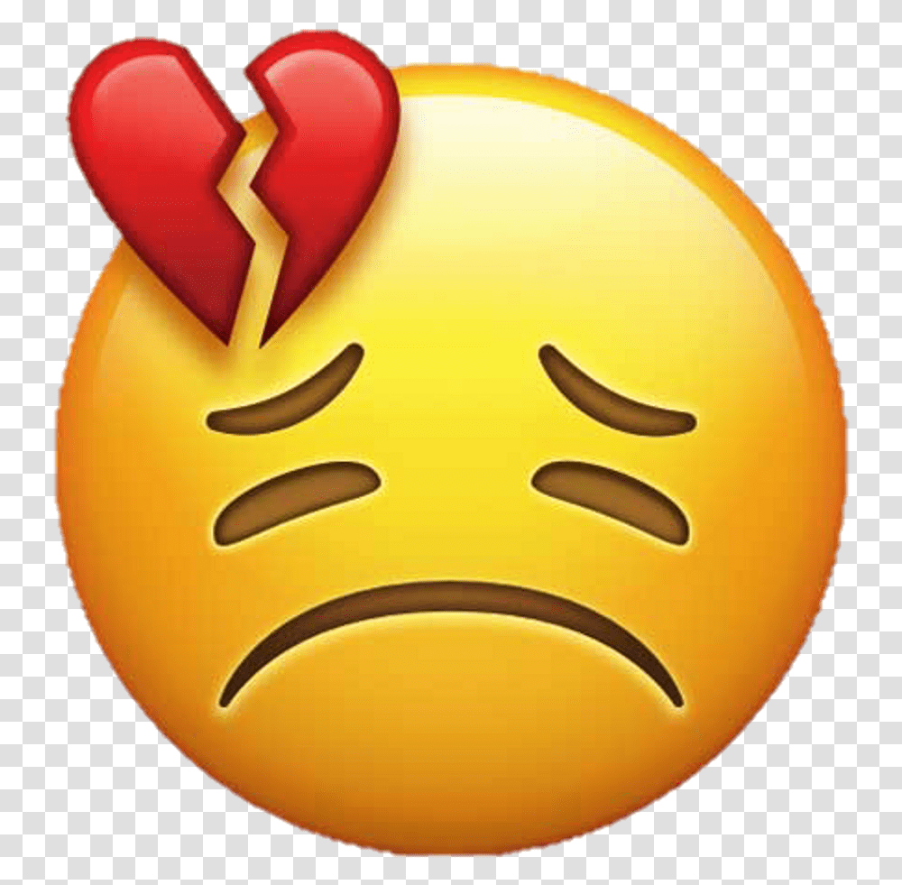 Emoji Broken Heart Love Smiley Sad Emoji With Heart Broken, Food, Logo, Symbol, Trademark Transparent Png