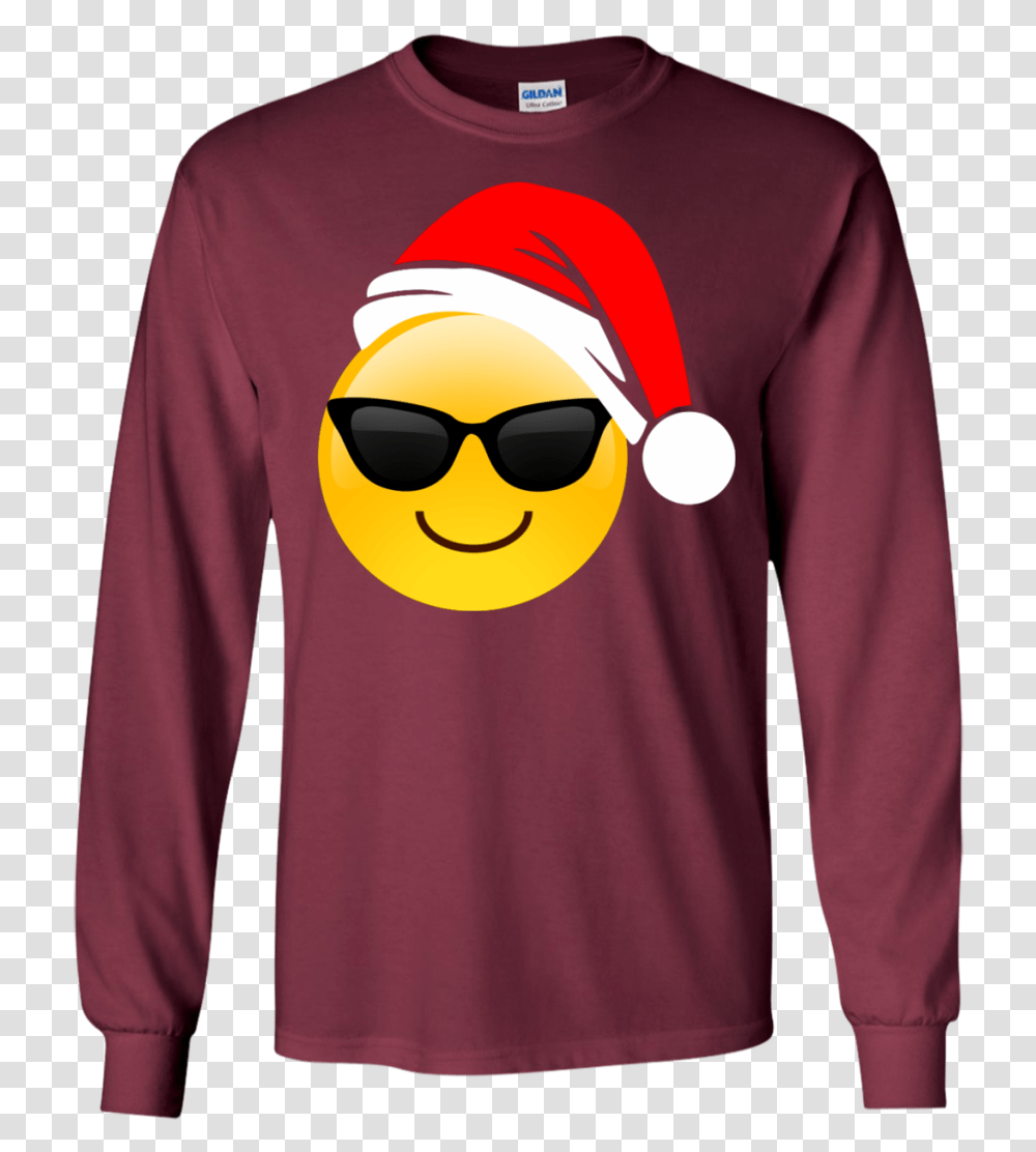 Emoji Christmas Shirt Cool Sunglasses Family, Sleeve, Clothing, Apparel, Long Sleeve Transparent Png