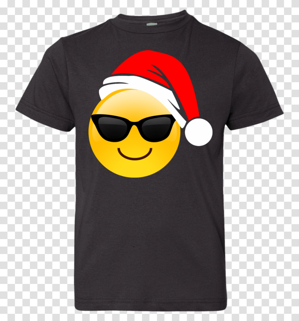 Emoji Christmas Shirt Cool Sunglasses Santa Hat Family Smiley, Apparel, Accessories, Accessory Transparent Png