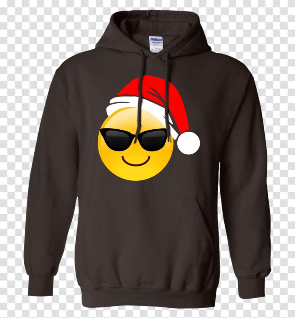 Emoji Christmas Shirt Cool Sunglasses Santa Hat Family T Shirt, Apparel, Sweatshirt, Sweater Transparent Png