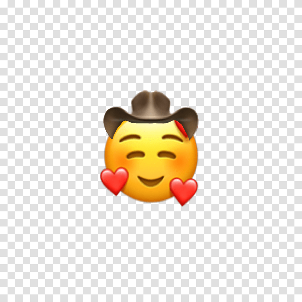 Emoji Cowboy Heart Iphone California Face Heart Emoji, Toy, Clothing, Apparel, Piggy Bank Transparent Png