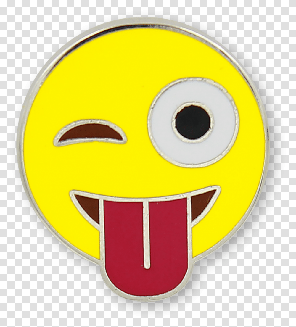 Emoji Crazy Face Enamel Pin Smiley, Helmet, Apparel Transparent Png