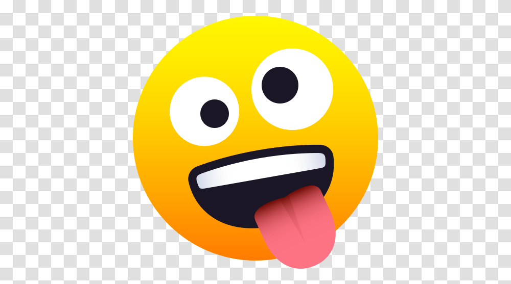 Emoji Crazy Face To Copy Paste Wprock Zany Face Emoji, Pac Man, Halloween Transparent Png