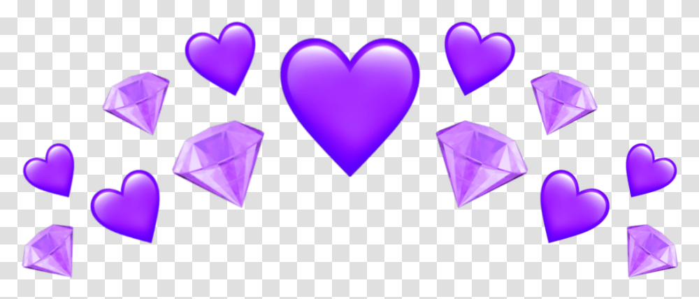 Emoji Crown Corona Heart Violet Violeta Purpura Purple Heart Crown Edit, Paper, Origami Transparent Png