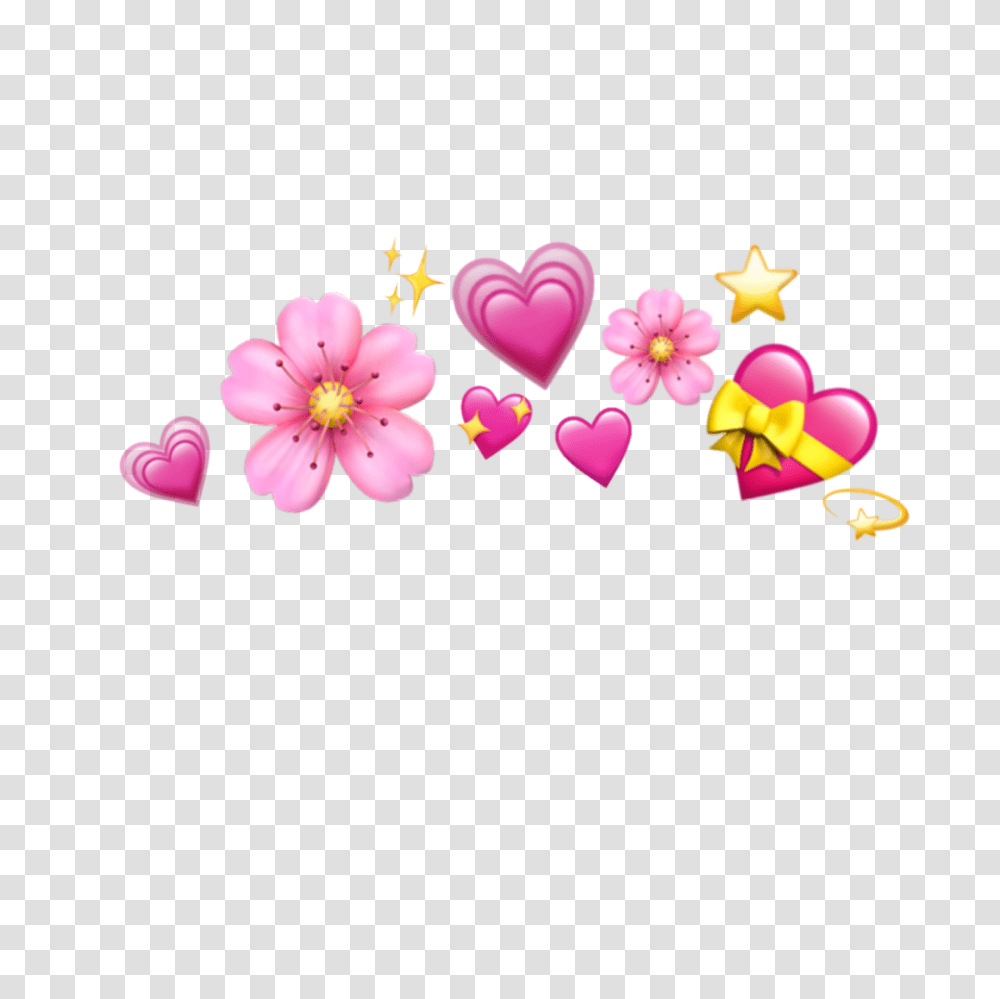 Emoji Crown Hearts Emojis Tumblr Icon Heart Emoji Crown, Plant, Flower, Blossom, Graphics Transparent Png