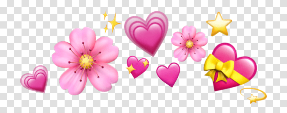 Emoji Crown Hearts Emojis Tumblr Icon Heart Emojis, Flower, Plant, Blossom, Petal Transparent Png