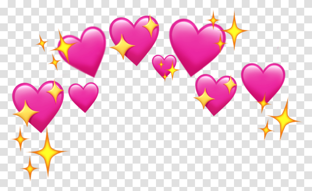 Emoji Crown Pinkheart Heartcrown Aesthetic Stars Heart, Light, Dating Transparent Png