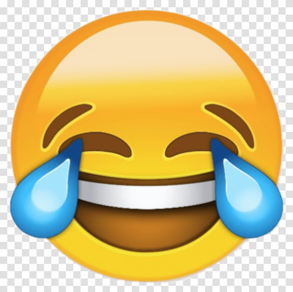 Emoji Crying Laughing, Label, Helmet Transparent Png