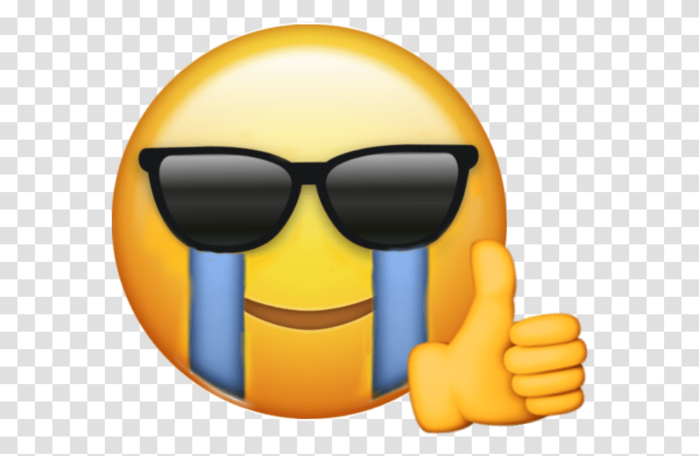 Emoji Cryingemoji Sunglassesemoji Thumbsupemoji Not In Our Street, Helmet, Outdoors, Nature Transparent Png