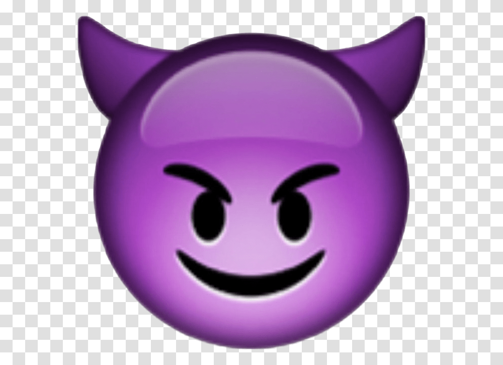 Emoji Devil Smiley Angel Emoji Purple Devil, Piggy Bank, Toy, Batting Helmet Transparent Png
